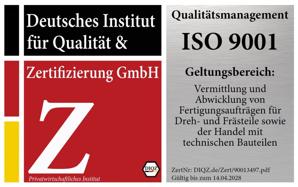 Zertifizierter Fertigungspartner für Drehteile und Frästeile