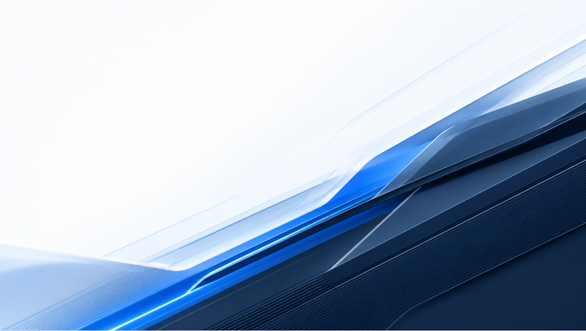 Abstract blue tech background with diagonal translucent layers and gradient light to dark blue hues, suggesting modern innovation. | Frästeile online | Drehteile online bestellen bei InstaWerk